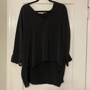 Black Chiffon High Low Blouse